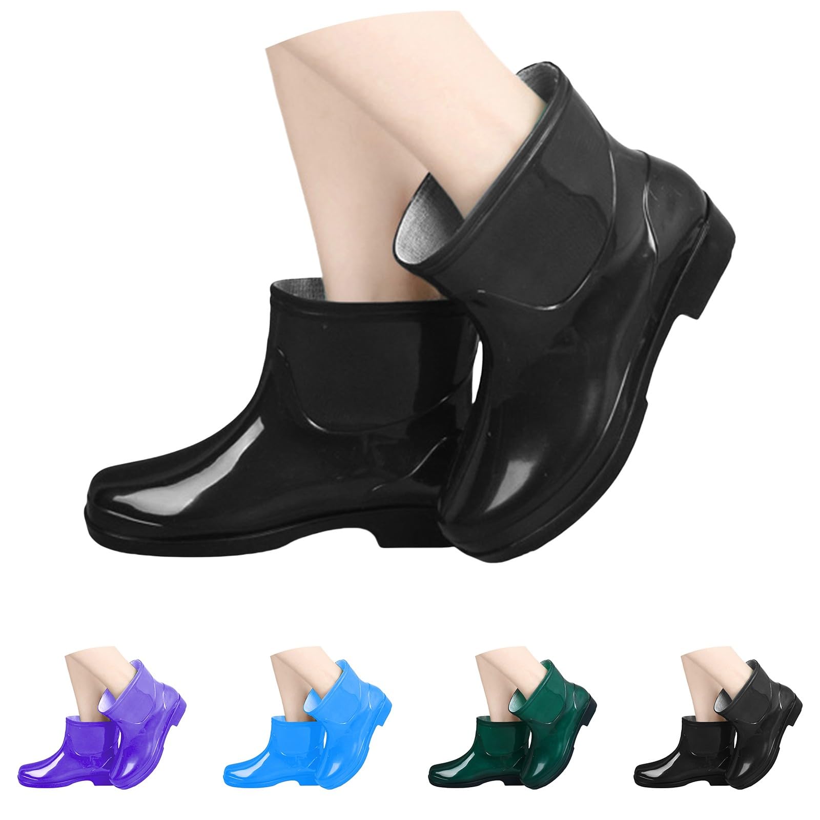 Botas de agua para mujer, botas de lluvia impermeables, botines de goma para exteriores, botas cortas de lluvia, botas de agua antideslizantes, botas de jardín, botas de lluvia