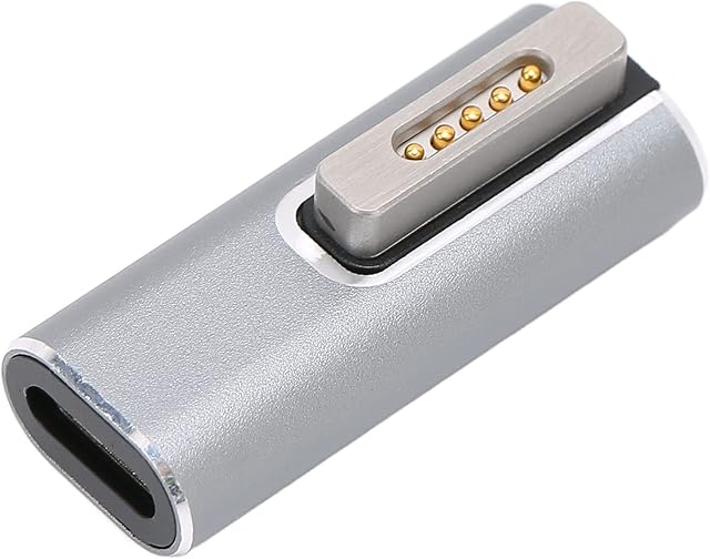 Bewinner Type-C to Magnetic Adapter T-Tip Adapter, USB C 5A 18.5-20V PD Fast Charging Converter Connector for OS X Laptop, T-Head Magnetic Suction