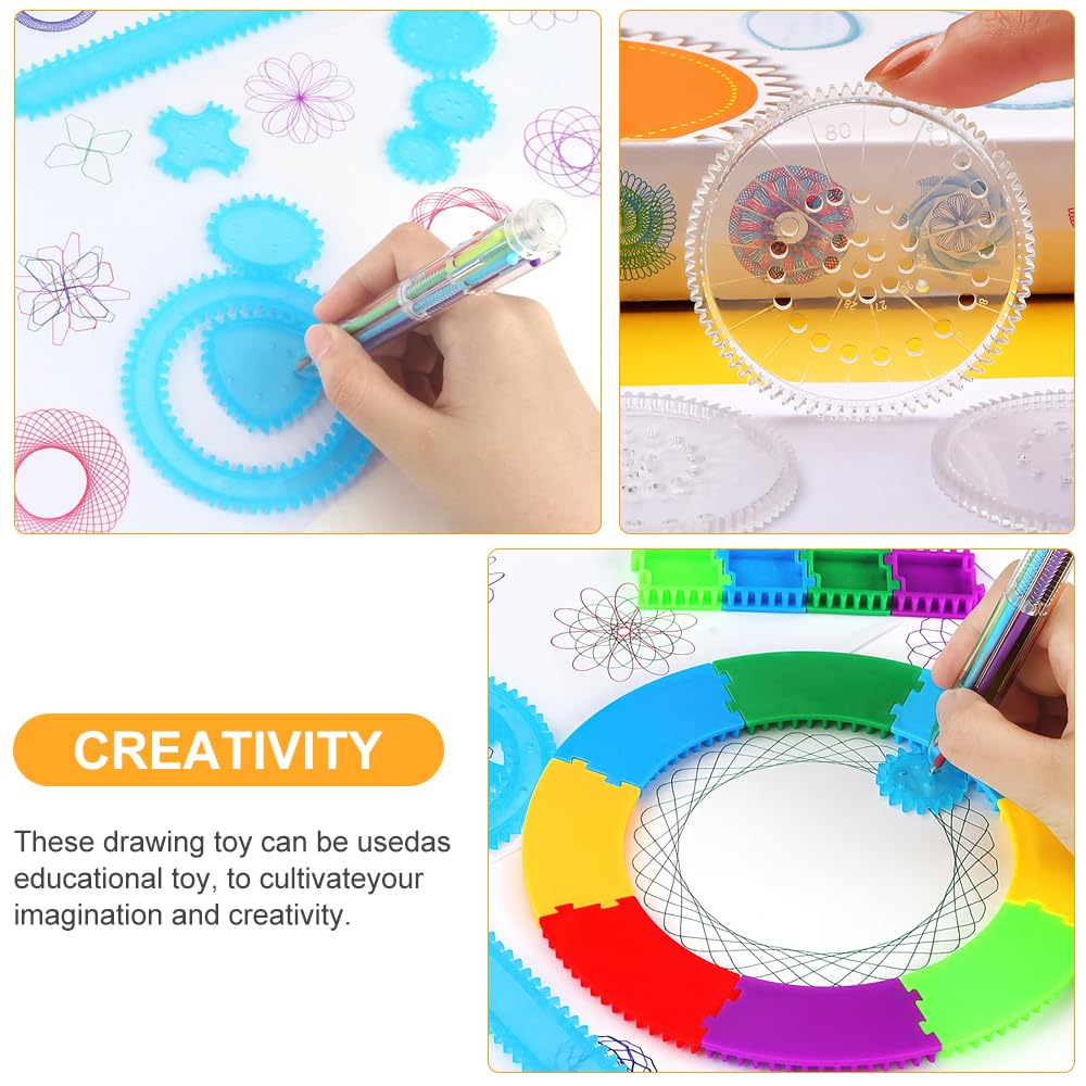 YANGUN Spirograph, 45 pcs Spirograph Deluxe, Spirographe Enfant, Mandala Designer, pour Enfants et Adultes