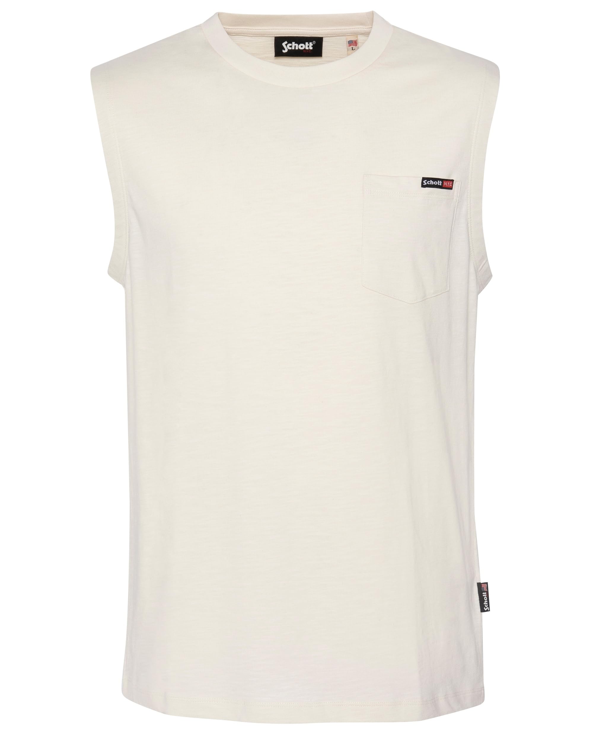 Round Neck Tank Top Schott,TSKEA3, Off White, L