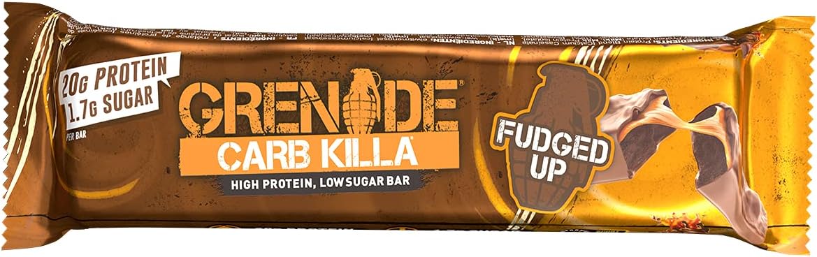 Grenade Carb Killa High Protein and Low Sugar Candy Bar, Fudged Up, 60 g, 12 Count(Pack of 1)