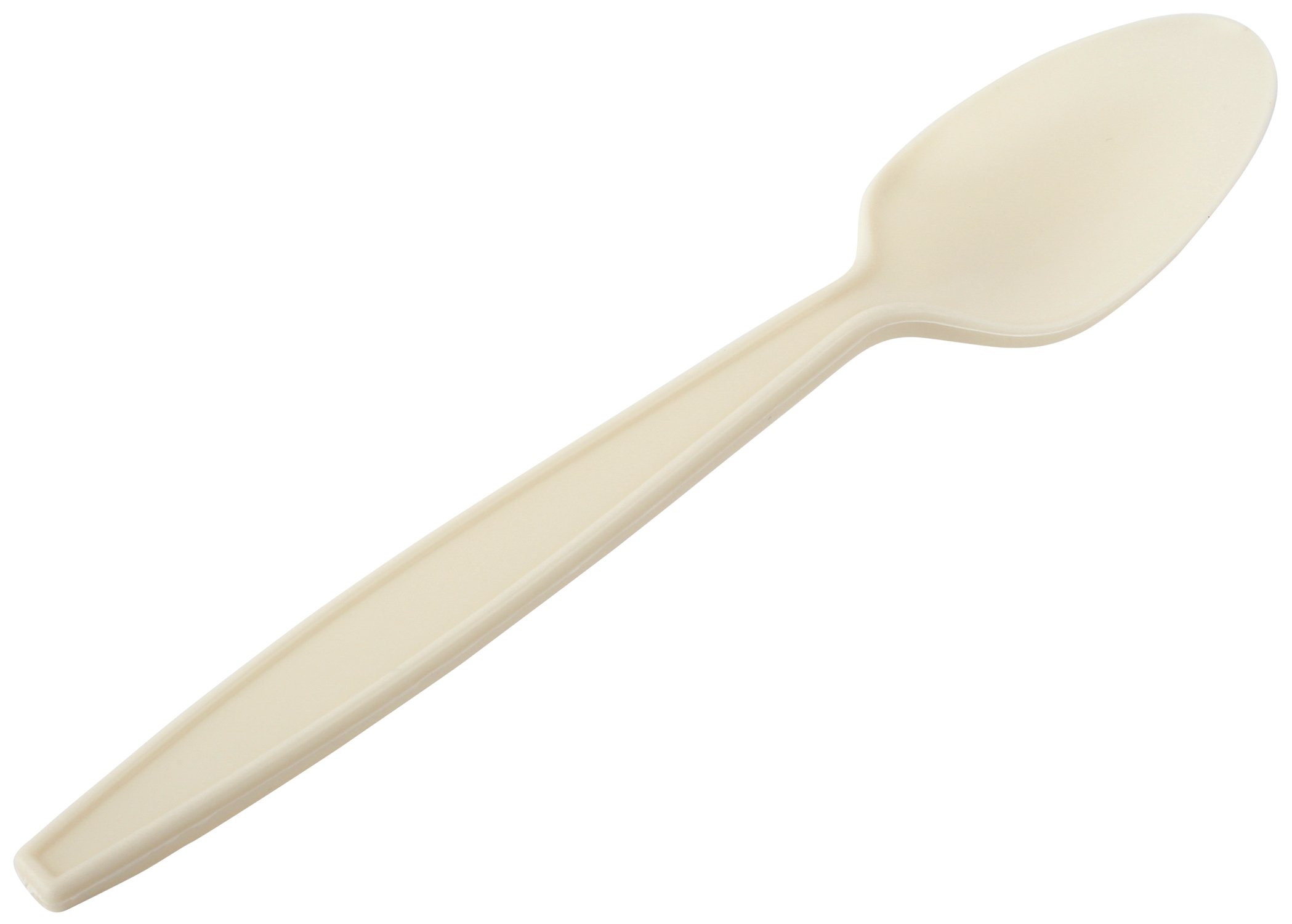 brheezEco Friendly Disposable TEASPOONS - 7 inch - Made From Plant Based Cornstarch - Heavy Weight - Excellent Alternative to Plastic - 250 7" Ivory Spoons