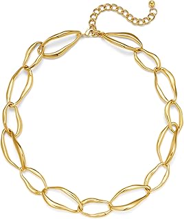 Gold Chunky Necklace for Women - Hypoallergenic, Fade-Resistant, Modern ...