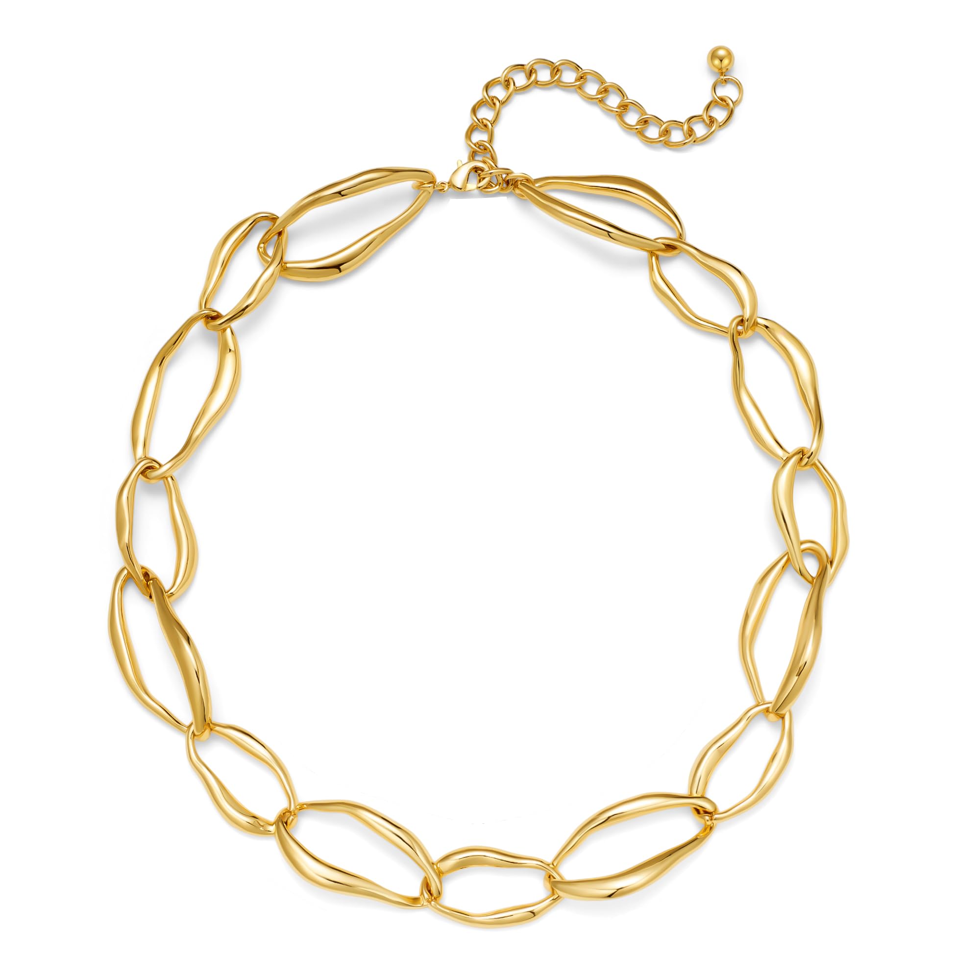 LILIE&WHITE Gold Necklaces For Women Chunky Necklaces Trendy Gold Link Chain Necklace Fashion Choker Necklace Women Jewelry Gift