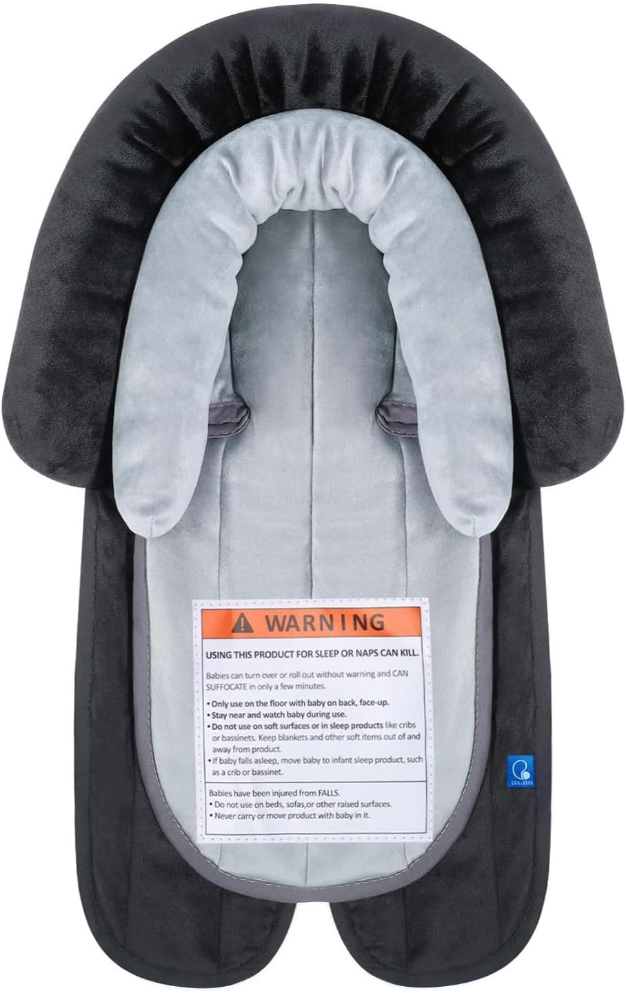 COOLBEBE New 2-in-1 Babybody Supports for Baby Newborn Infants - Extra Soft Stroller Cushion Pads Car Seat Insert, Seasons, Black