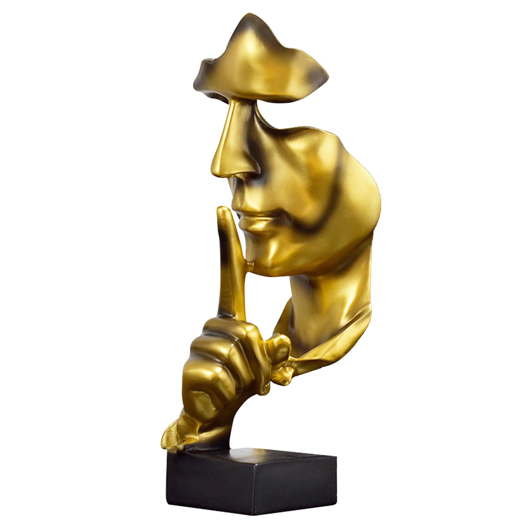 Moaobooh Escultura decorativa, moderna escultura abstracta minimalista artesanal, decoración de salón, armario de vino, dormitorio, habitación, decoración de oficina (dorado)