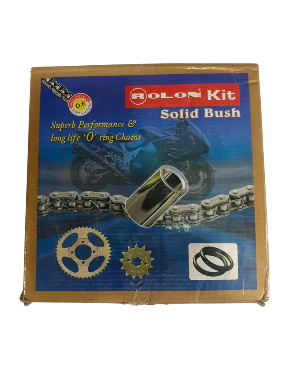 Chain and Sprocket Kit Compatible with RTR 160C Chain and Sprocket Kit, Motorcycle Drivechain Size.124L/13T/44T-image-1