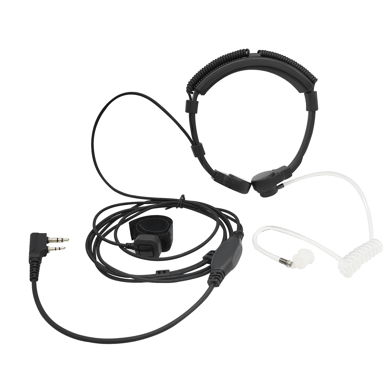HELETUL 2 Pin K1 Plug Adjustable Throat Mic Neck Bone Conduction Microphone for Baofeng uv-5r Kenwood Retevis