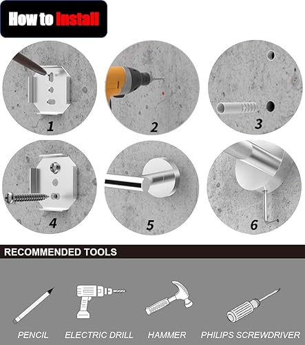 Miniatura 7 de Juego de accesorios de baño de 4 piezas de níquel cepillado SUS304 Juego de toallero incluye toallero de 16 pulgadas+soporte para toallas + soporte