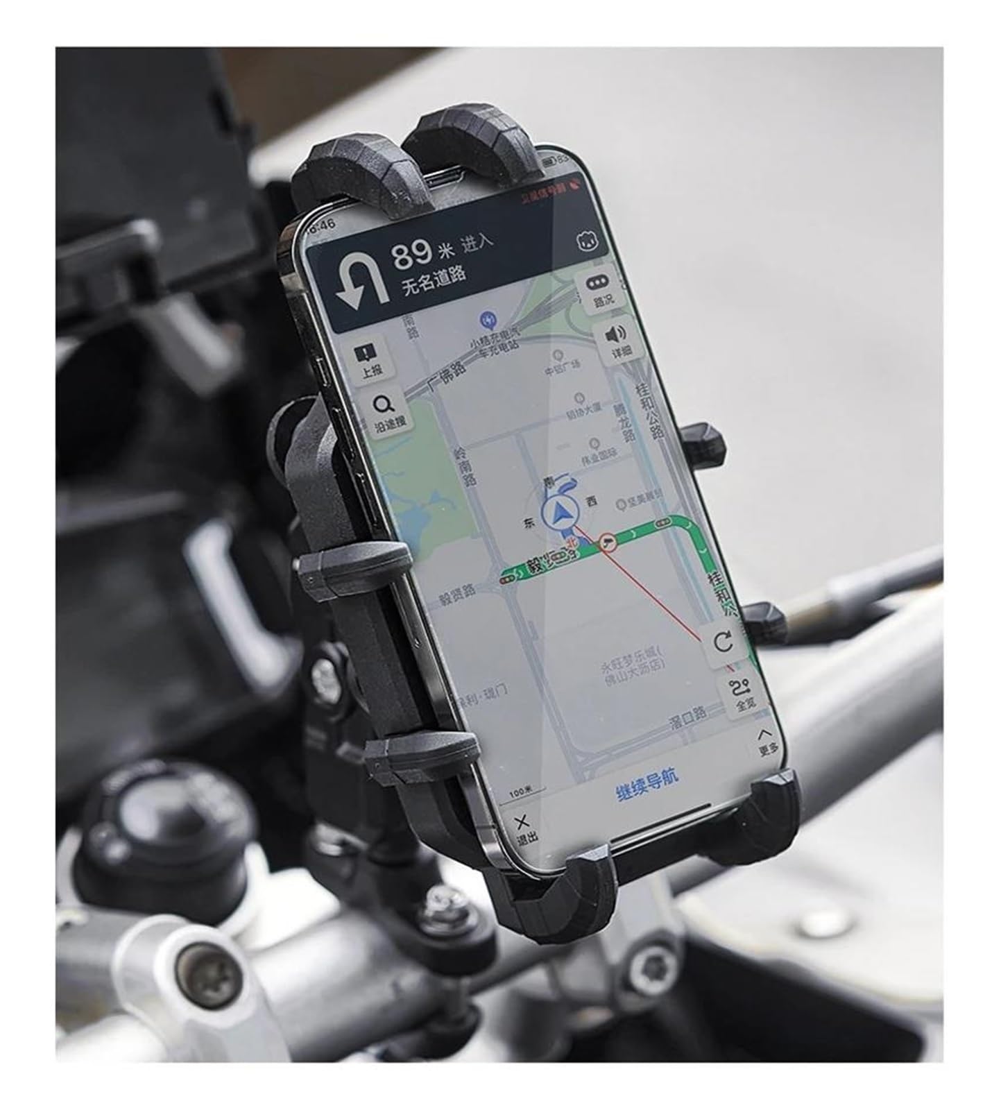 pour Moto Support Navigation GPS pour 4 À 7 Pouces, Berceau 3.0, Chargeur Rapide GPS Support De Téléphone Portable Guidon Charge sans Fil(Uncharge - Handlebar)
