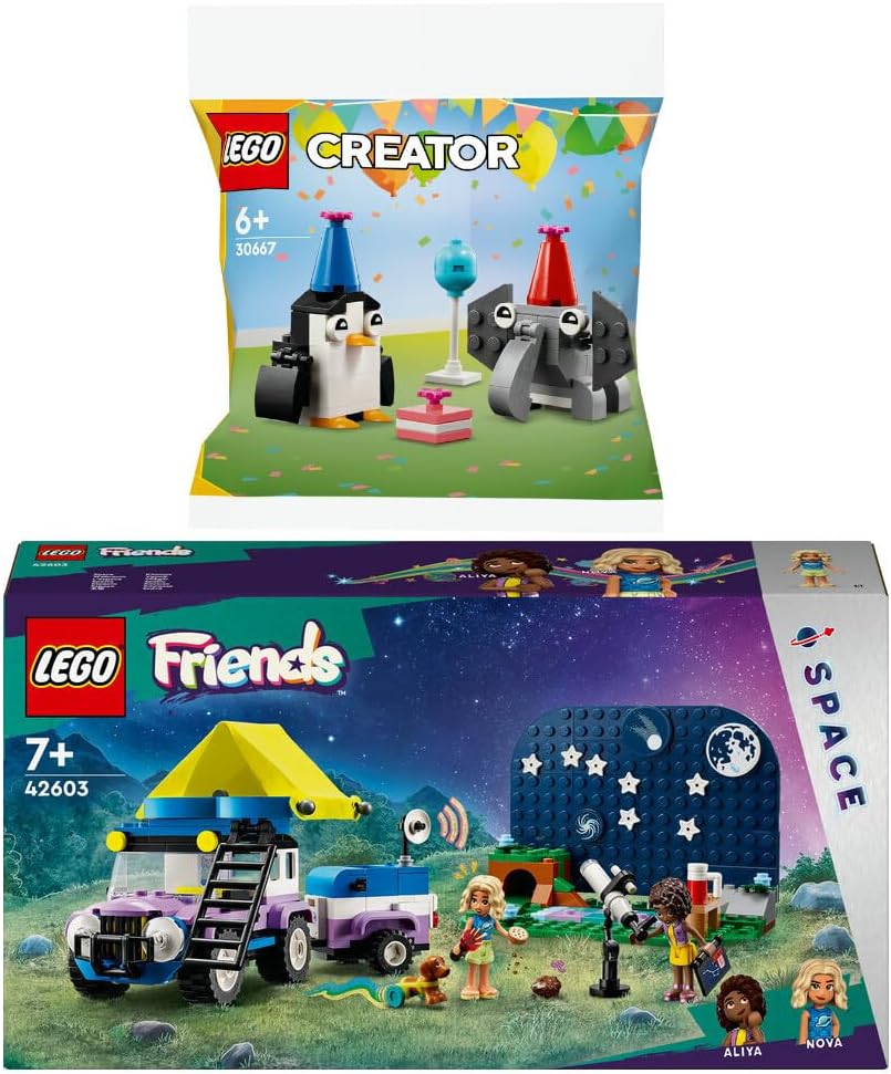 BRICKCOMPLETE Lego Set: 42603 Stargazer Camping Vehicle & 30667 Animal Birthday Party
