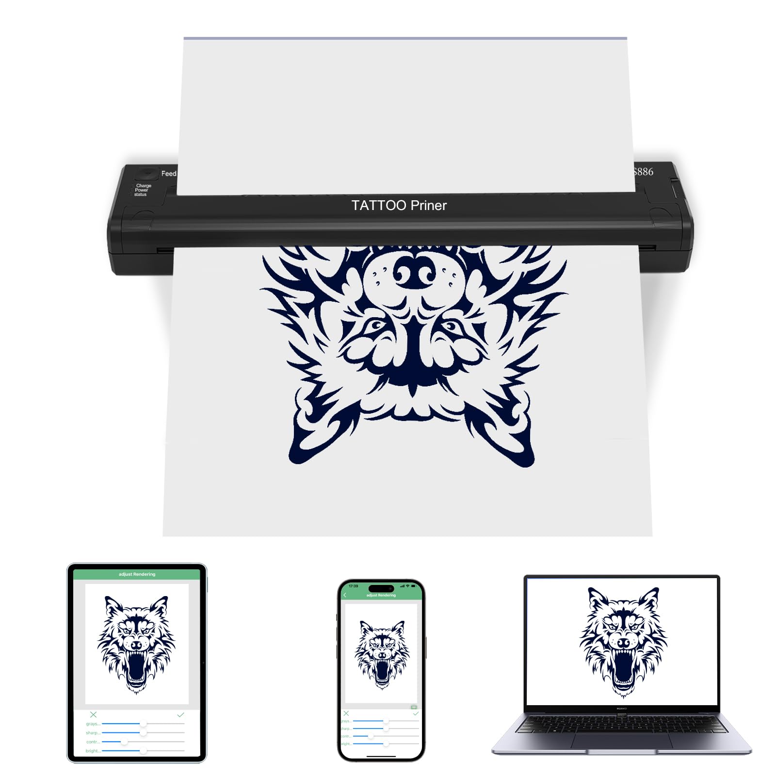 Amazon.com: YILONG Tattoo Stencil Printer, Bluetooth Thermal