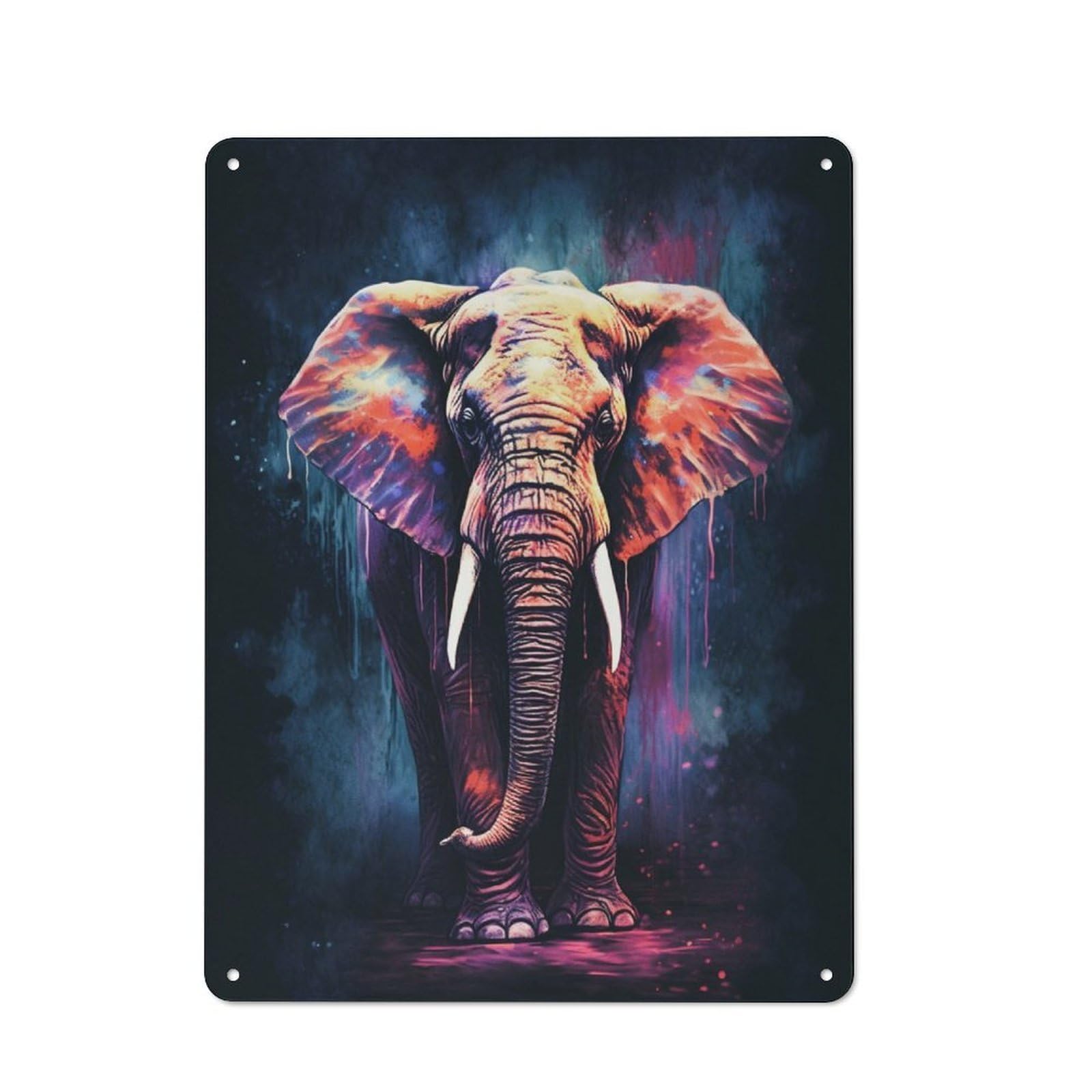 Junmoney Amazing Elephant Retro Metal Wall Sign 40X30cm With For Home Bar Wall, A Housewarming Gift For Hosts Who Enjoy Retro Interiors