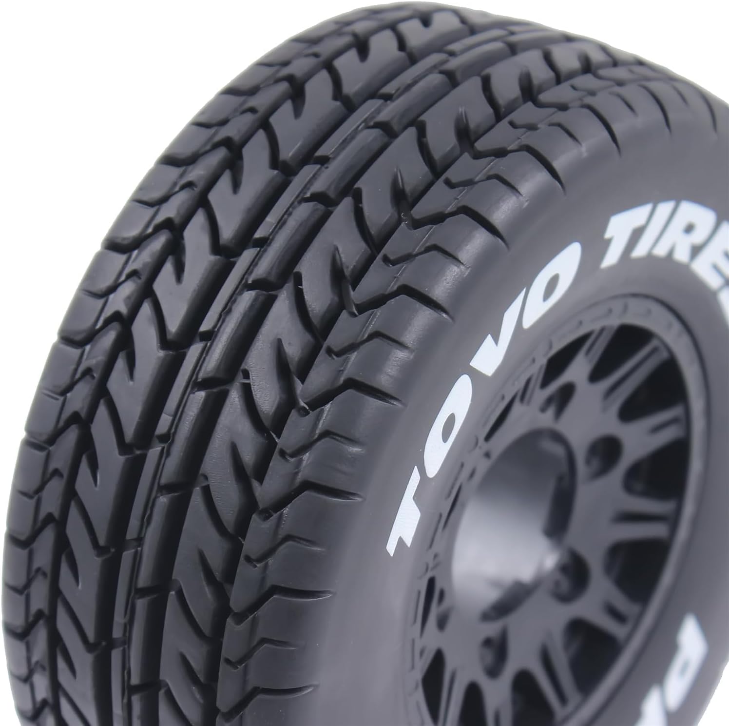 1/10 1/8 RC Short Course Truck Tires OD 4.33" and Wheels 12mm 14mm 17mm Hex for 1:8 1:10 Scale Off Road Truck Car Traxxas Slash 2WD 4×4 Rc4wd Arrma Senton Axial Losi Redcat 4PCS (Black)