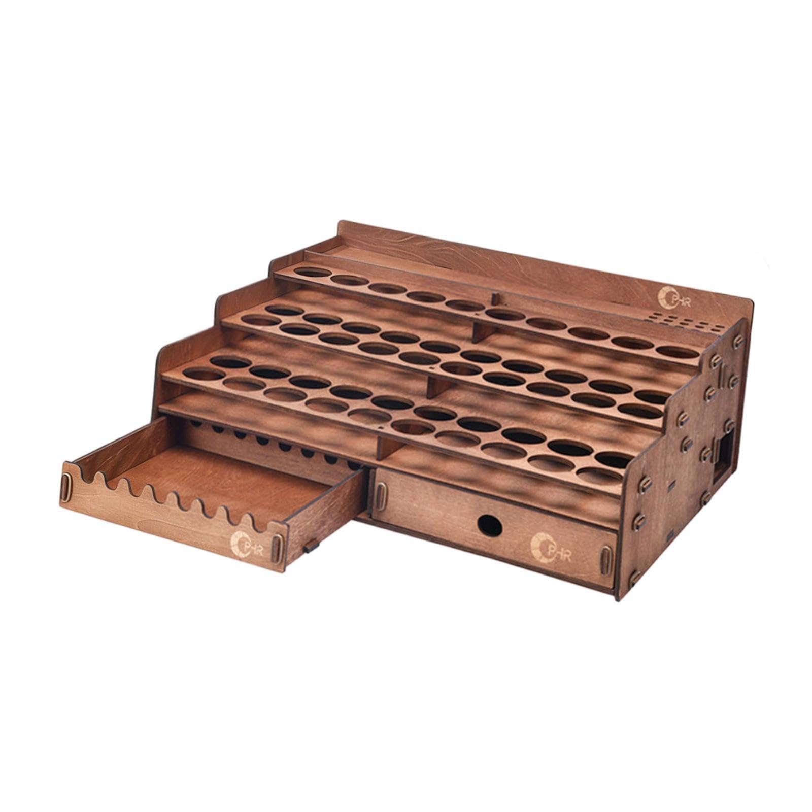 Accessoires pour peinture : support en bois avec porte-pinceaux décoratif, grande capacité, idéal pour les artistes et, 50 Trous