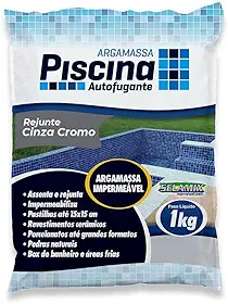 Rejunte Piscina Impermeável Cor Cinza Cromo 1Kg
