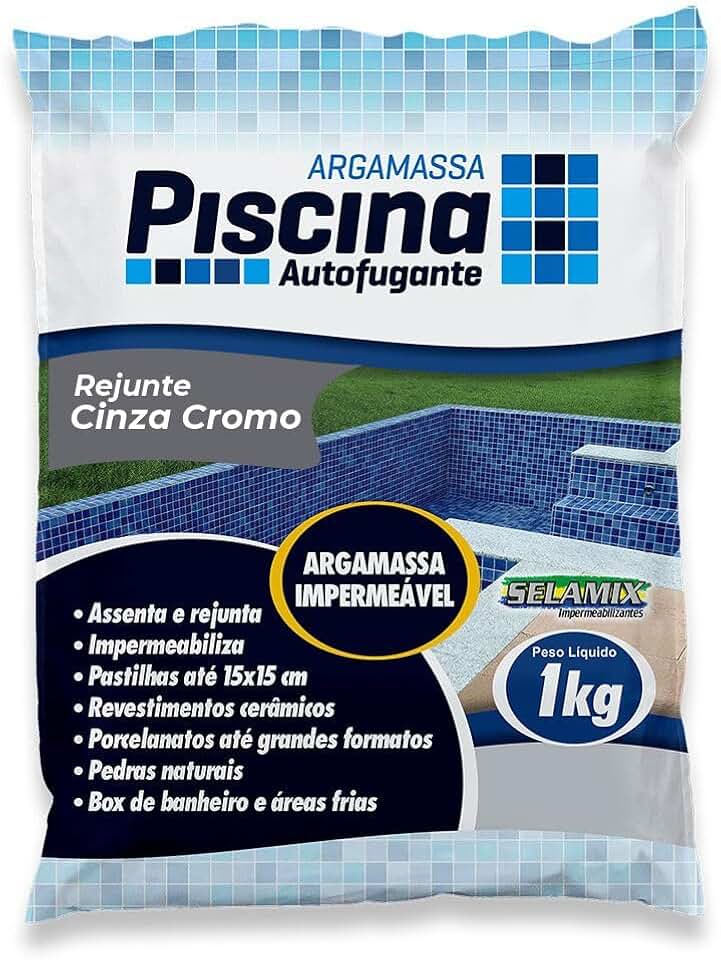 Rejunte Piscina Impermeável Cor Cinza Cromo 1Kg
