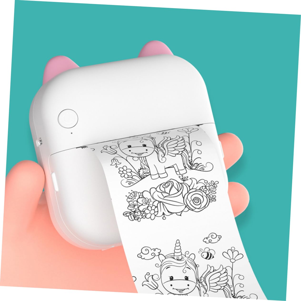 NUOBESTY 1 Set Mini Stampante Termica Portatile Stampante Foto e Etichette per Casa e Scuola per Studenti e Ufficio Funzioni Versatili e Ridotti