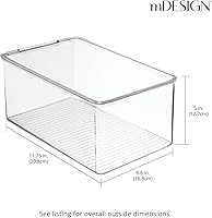 Vista 3 de mDesign Cajas apilables de plástico para juguetes, con tapa, 8 unidades, transparentes