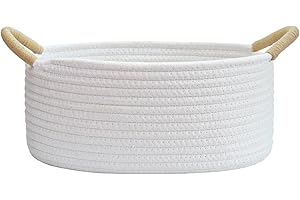 12 Inch Oval Cotton Rope Basket with Handles