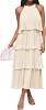 ZESICA Women's 2026 Summer Sleeveless Halter Neck Ruffle Tiered Layed Chiffon Flowy Swing Long Midi Dress