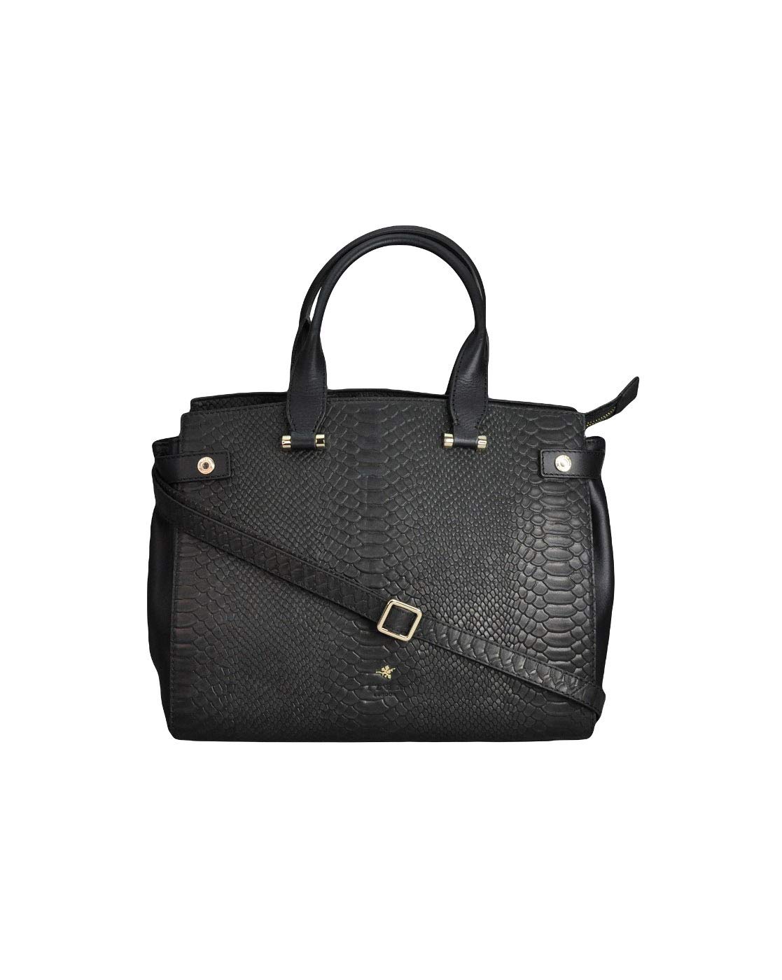 Ilex London TOP Zip Closer Stylish Branded Leather Bags for Women/Ladies Best for Official (Black)