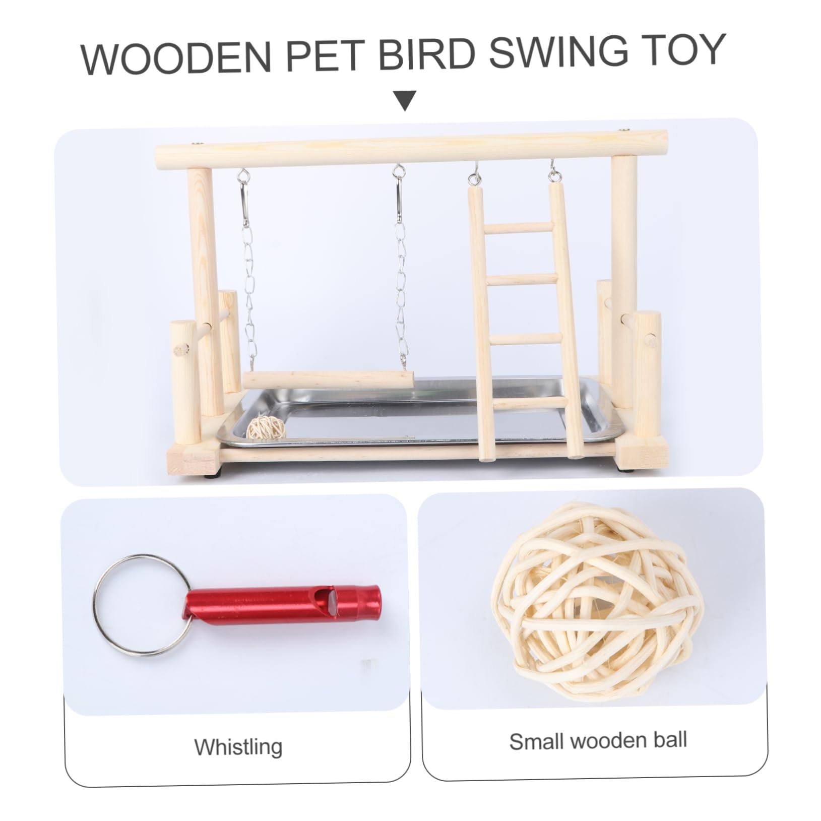Happyyami 1stücke Holz Papageienschaukel Vogelspielzeug zum Aufhängen für Kleine Vögel Papageien-hängespielzeug Papageienständer Vogelständer Hängende Papageienspielzeuge