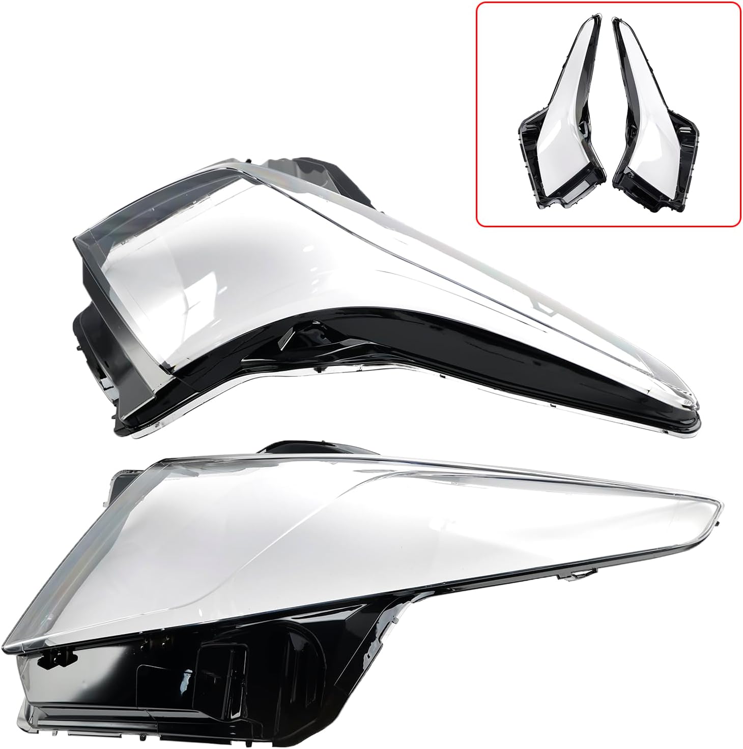 Topteng Left + Right Headlight Lens Cover for Cadillac ATS 2013-2018