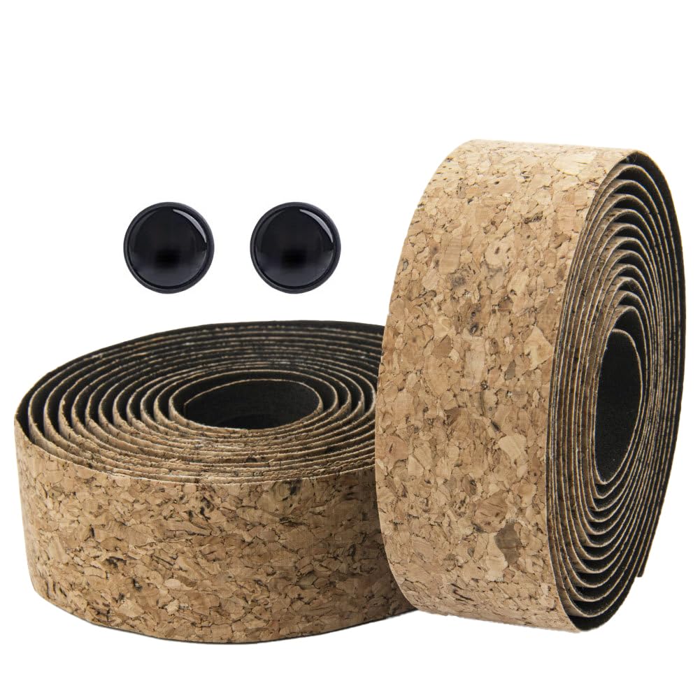 Bike Handlebar Tape Cork Handlebar Grip Tape for Road Bike Wrapping, 2PCS