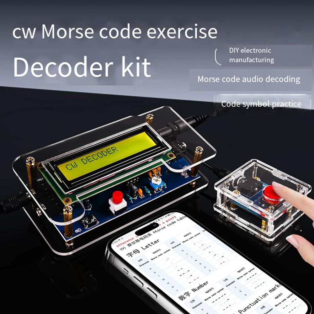 Kit Decoder per Addestramento CW DIY Decoder CW Lettore Codice Morse Display LCD Scheda Circuito Radio Kit per Esercitazione di Saldatura Elettronica