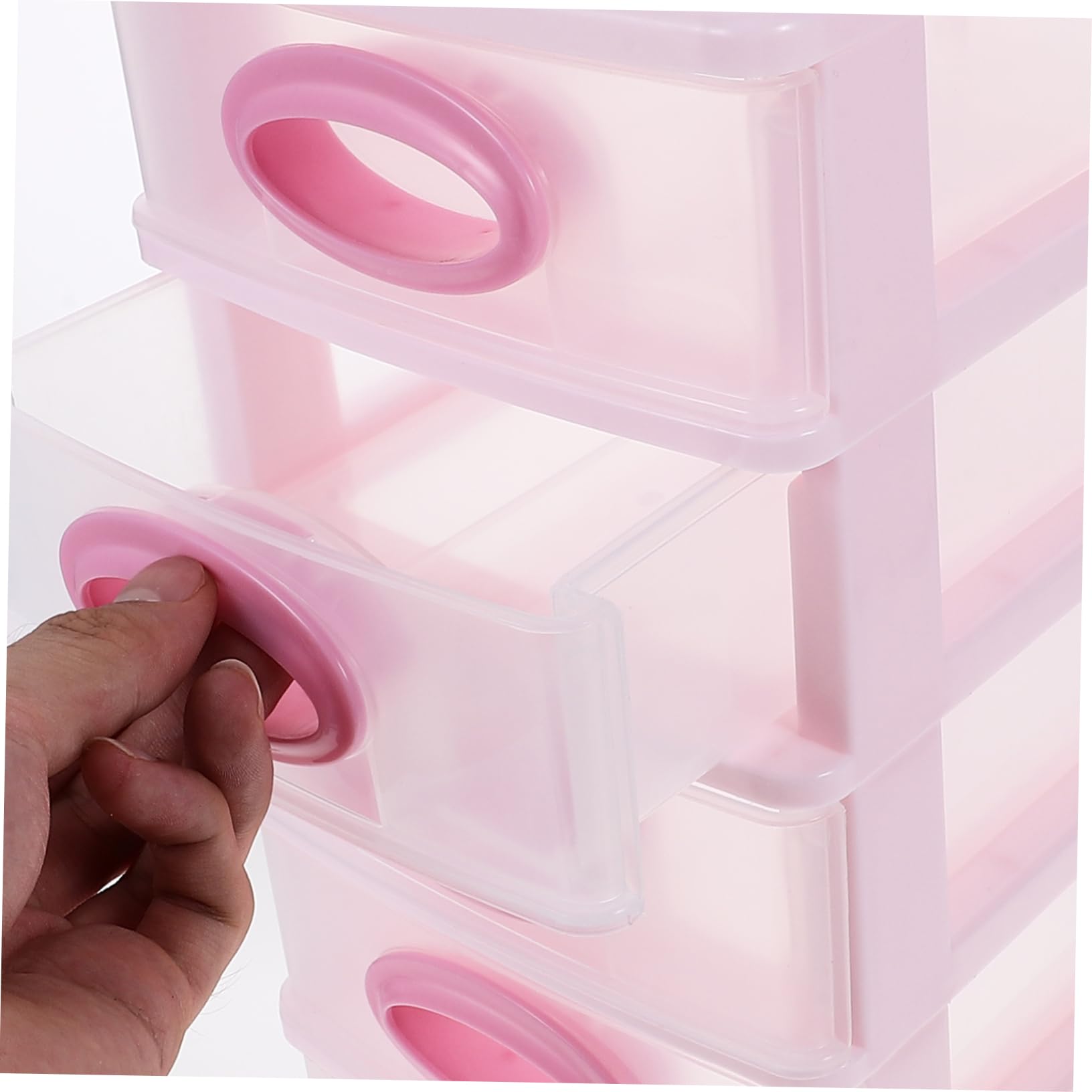VILLCASE Organizzatore da Scrivania Portaoggetti Pratico e Decorativo Rosa 5 Cassetti in Pp per Cosmetici e Accessori da Ufficio e Bellezza
