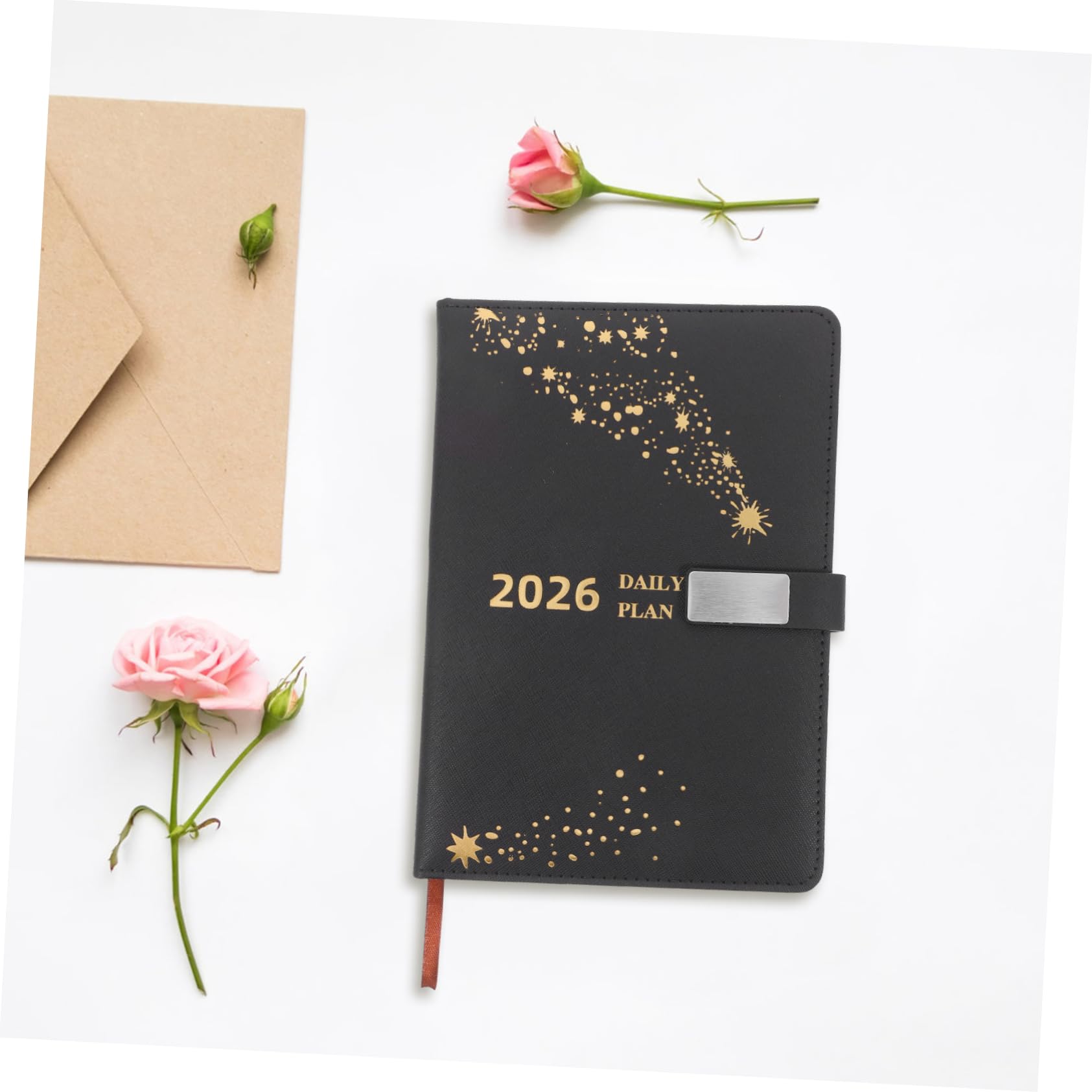 PLAFOPE Agenda Planificateur Quotidien avec Index Mensuel Carnet de Notes Portable pour Bureau et Voyages