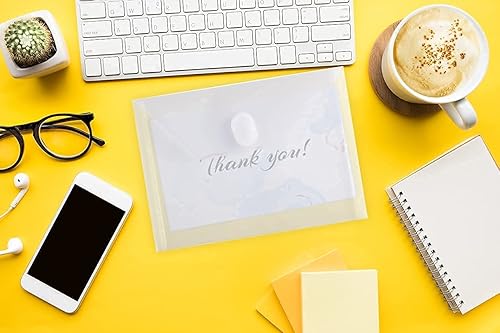 Miniatura 2 de GeorgeBaker - Paquete de 10 sobres de plástico pequeños con cierre de gancho y bucle, sobre de polietileno para tarjetas de recibo de cupones de 5