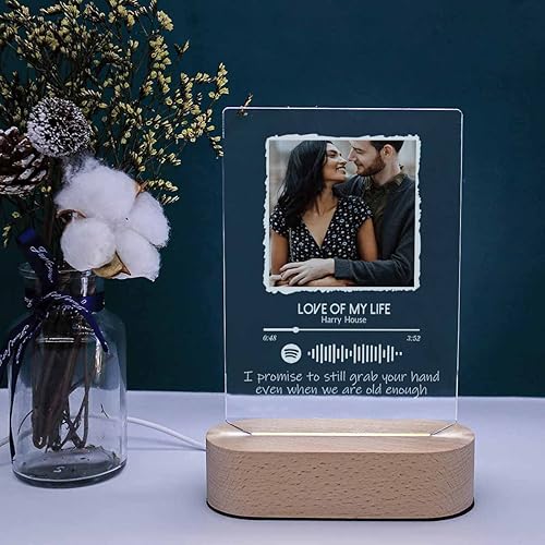 Miniatura 14 de Placa de Spotif personalizada con código de Spotif escaneable, regalos de fotos personalizados, cubierta de álbum de canciones acrílicas, regalos