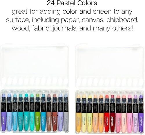 Miniatura 6 de KINGART Juego de barras de gel pastel, pigmentos de artista, 24 colores únicos, solubles en agua, cremosos e inodoros, uso en papel, madera, lienzo