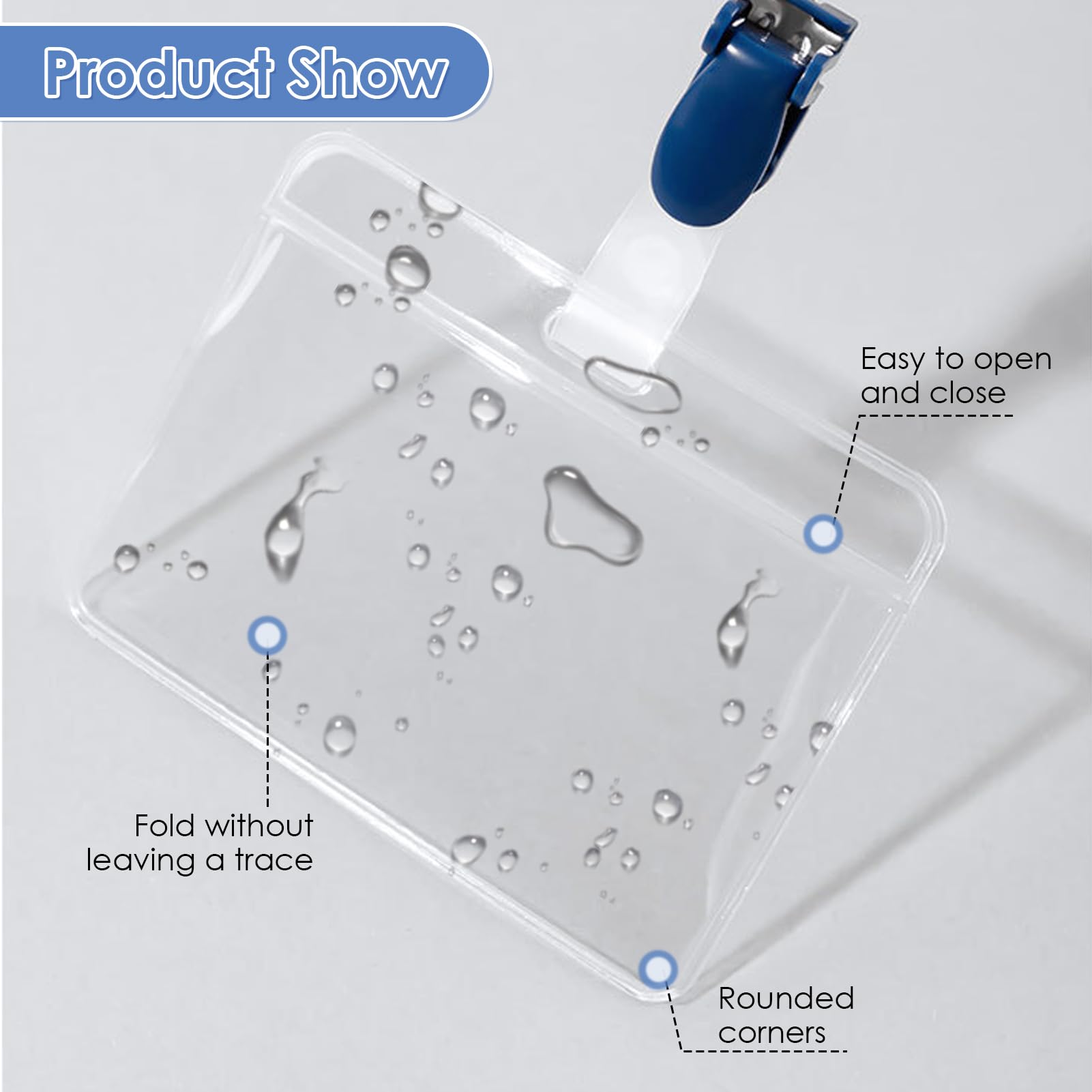 10 Pcs A6 Horizontal Extra Large Portrait Clear ID Badge Card Holders Plastic Pocket Pouches 16 x 13 cm Card Sleeve Name Tag Badges ID Holder Holds 155 x 110 mm for Passport ID Cards Business Office - Image 4
