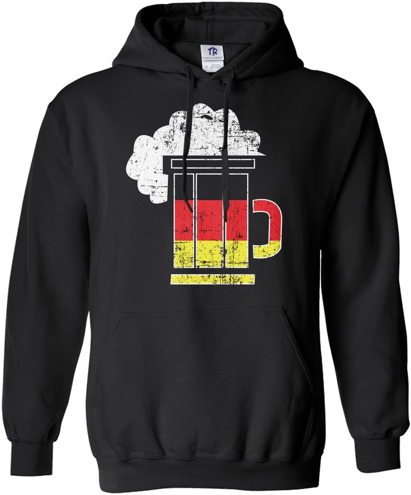 Threadrock Men's Germany Flag German Beer Mug Hoodie Sweatshirt