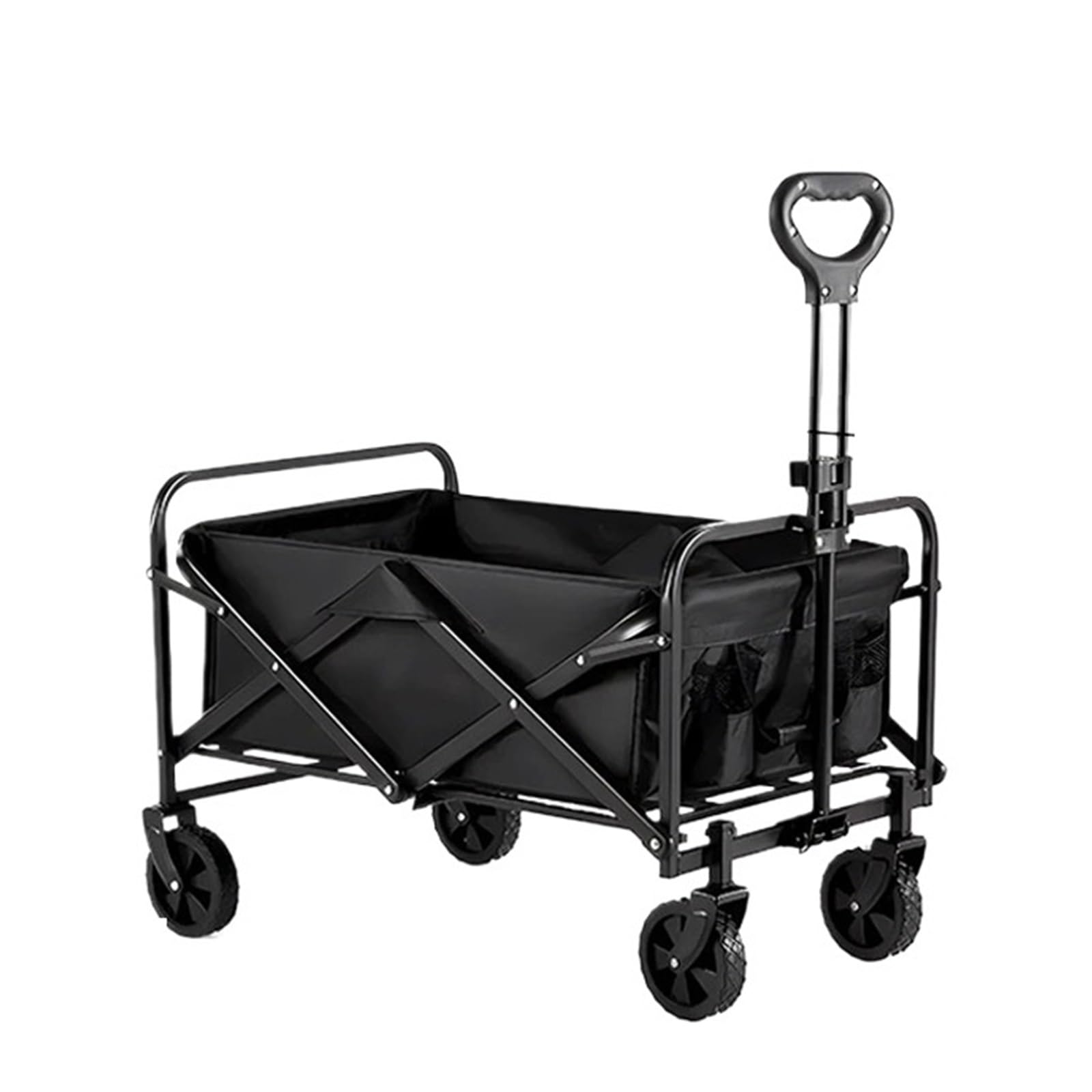 Wagons Carts Foldable, Folding Wagon Cart with Wheels, Foldable Grocery,Black,Collapsible Wagon