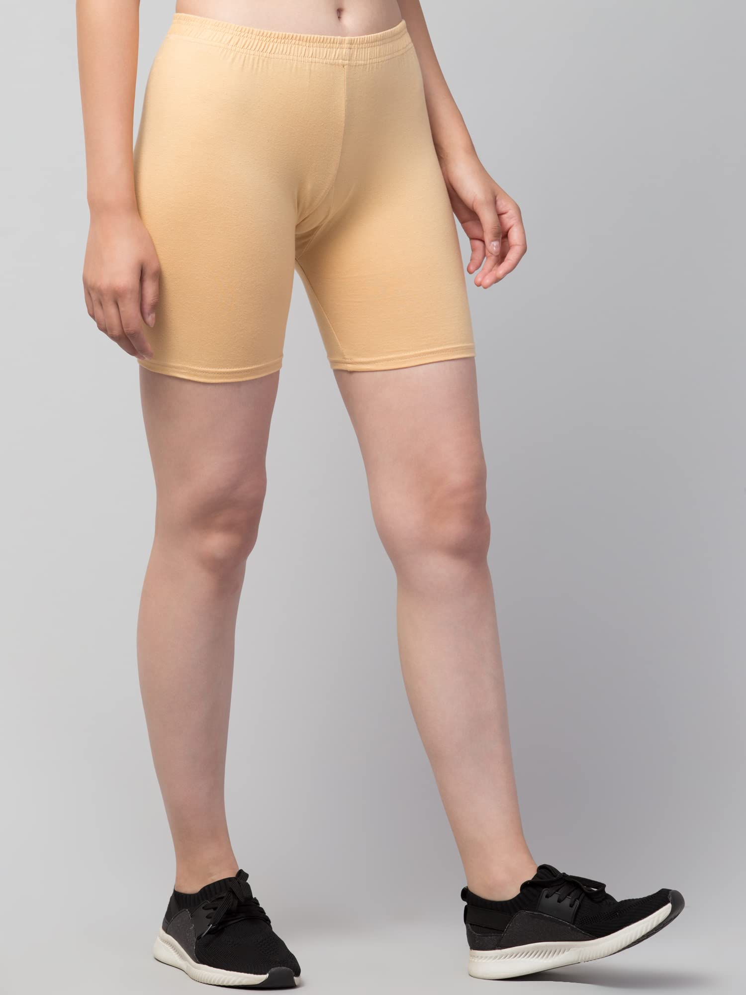 ATTIRE ZONE Women's Stretchable Cycling Shorts - Skin Fit Tights for Gym, Sports, Running, Yoga Dresses (in, Alpha, 3XL, Regular, Skin) 4