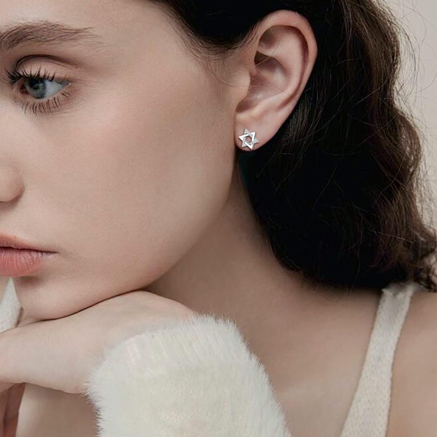 Vito 925 Sterling Silver Star of David Earrings for Women Men, Witckes Knot Stud Earring Black Jewish Star Stud Earrings Hanukkah Flatback Stud Earrings Jewelry Gift for Wife - Image 6