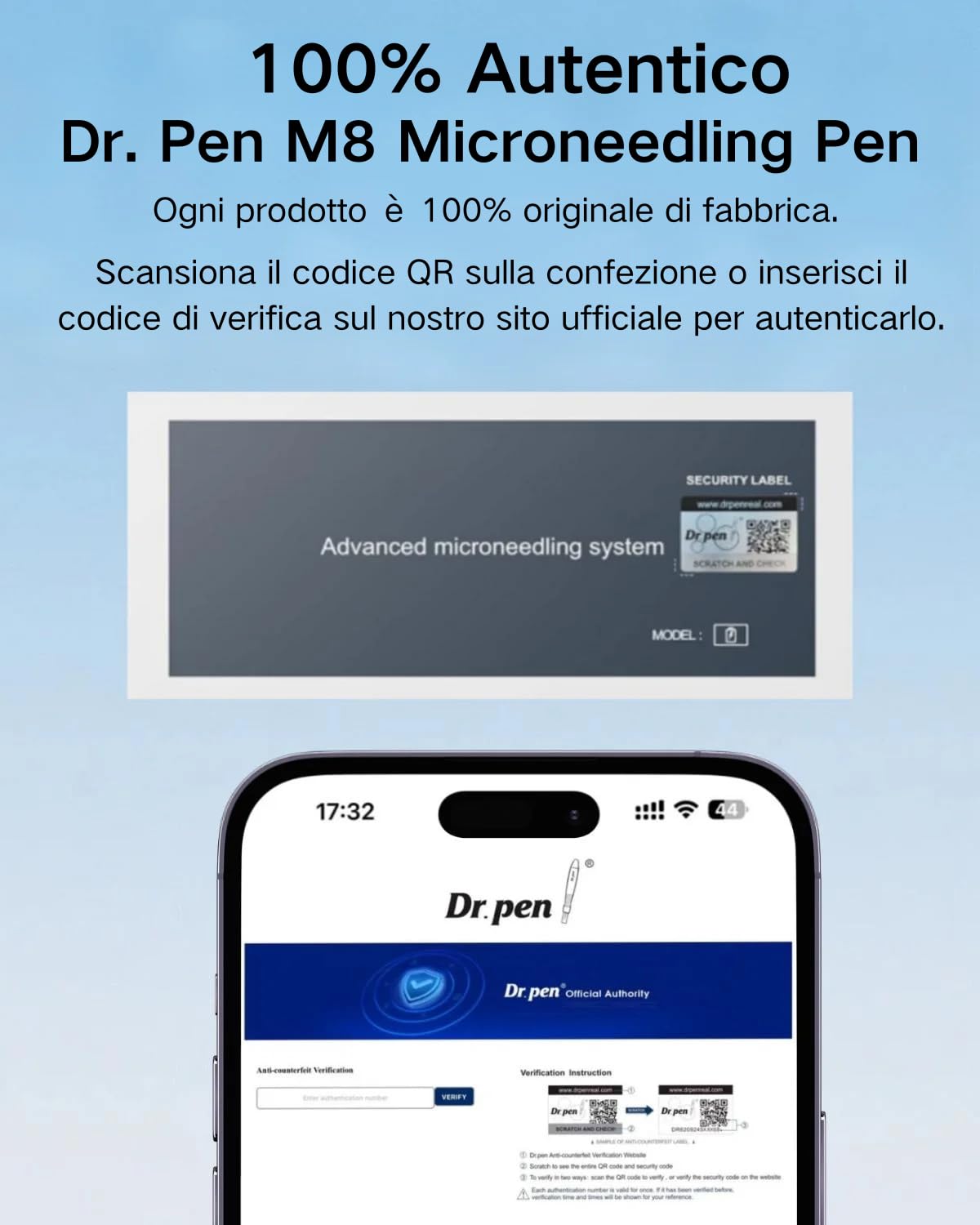 Dr.Pen Ultima M8 Microneedling Pen, Elettrica, Senza Filo, 10 Cartucce