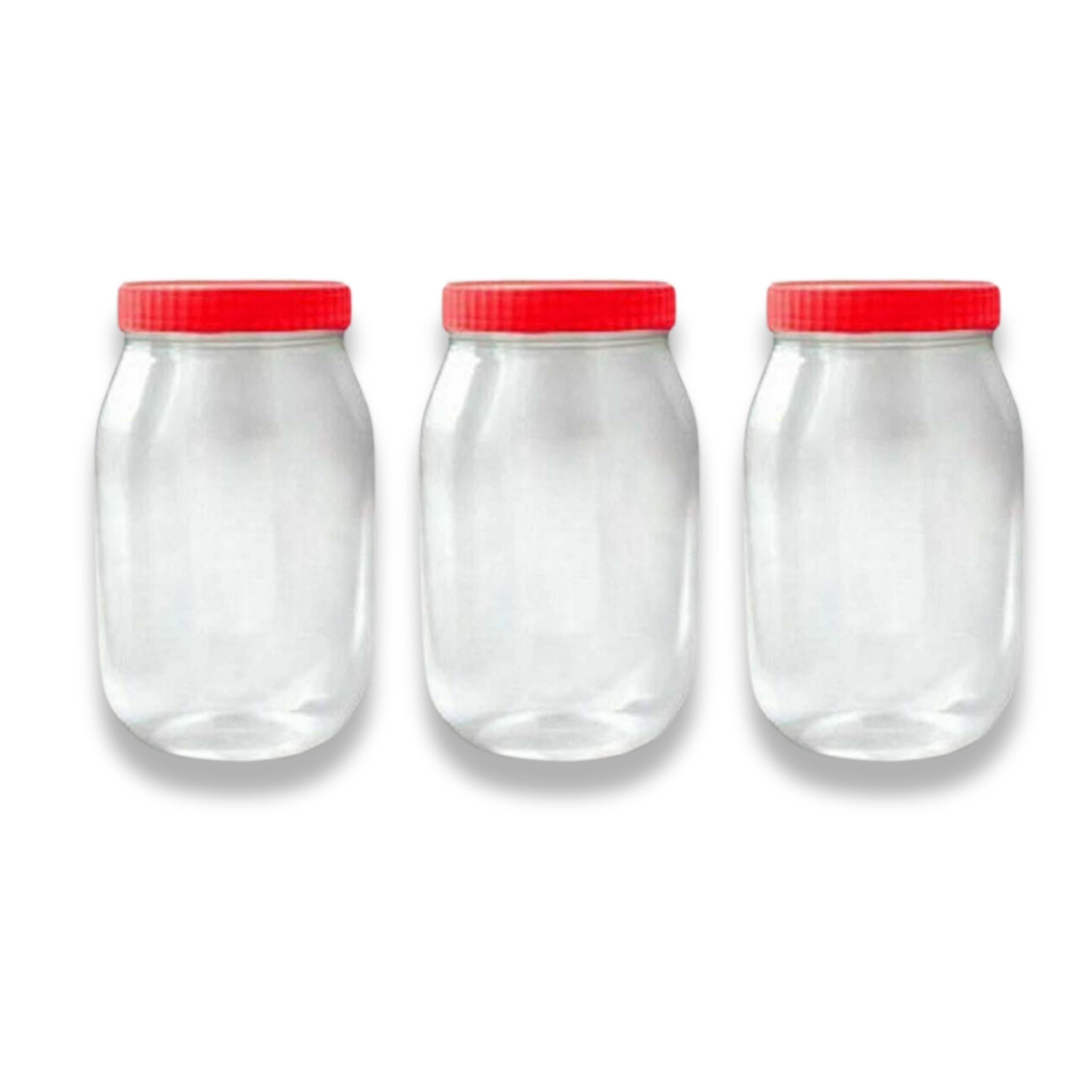 QUANTA Plastic Jars with Lids – Clear Storage Containers – Airtight, Stackable, BPA-Free Container Jar for Spices, Sweets, Crafts, Dog Treats – Reusable & Durable (3, Clear/Transparent, 3000ml)