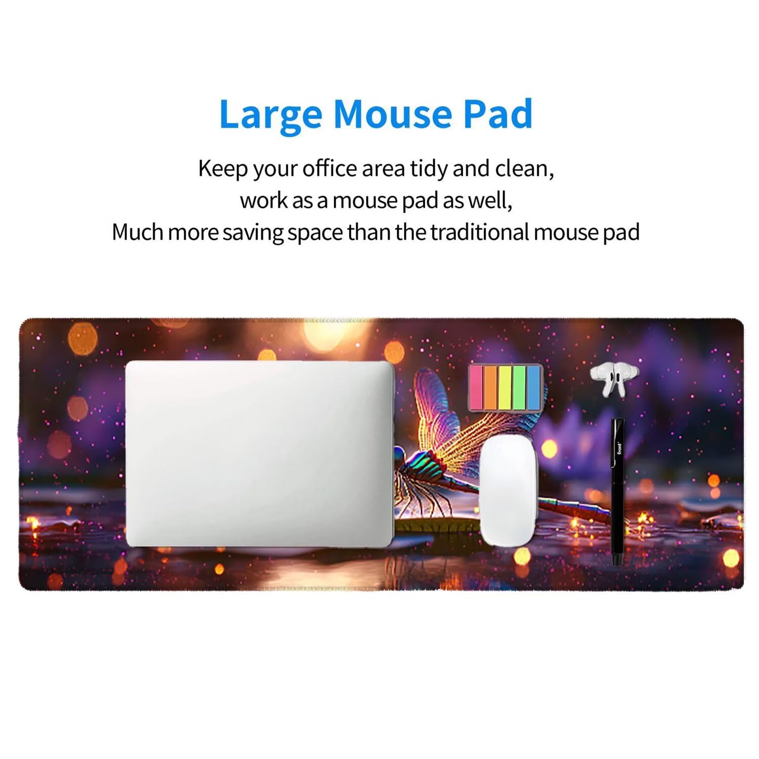 Podkładka pod mysz do gier, 1400 x 600 mm XXL Podkładka pod mysz do gier, duża, antypoślizgowa, wodoodporna, iExtended Long Keyboard Mouse Pad, akcesoria biurowe, do gier, komputera, komputera (ważki