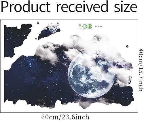 Miniatura 2 de Adhesivo de pared de cielo estrellado de universo 3D, decoración de techo cósmico azul, decoración creativa de pared de cielo estrellado para