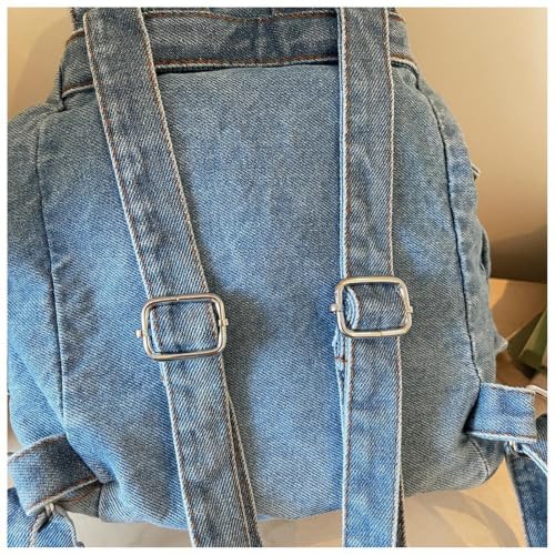 Mochila de vaquero pequeña con compartimentos de moda para mujer 3