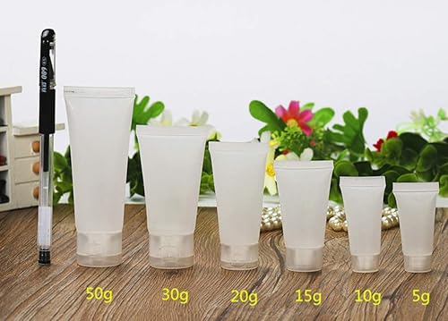 Miniatura 2 de QUUPY 24 botellas vacías rellenables de plástico para apretar, botellas de tubo suave cosmético con tapa abatible, muestra de viaje, embalaje de