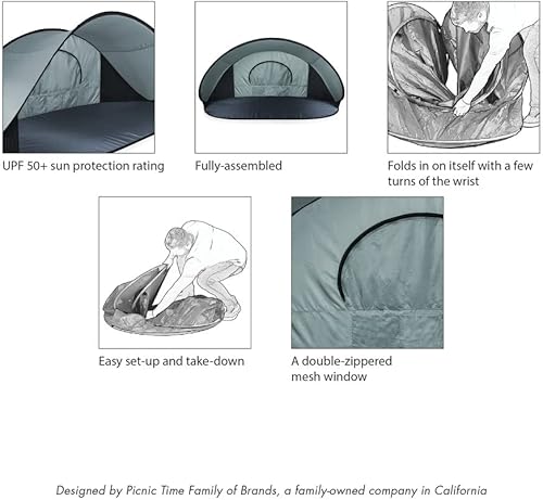 Miniatura 9 de PICNIC TIME NCAA Ohio State Buckeyes - Tienda de campaña de playa portátil - Tienda desplegable - Refugio de sol de playa desplegable