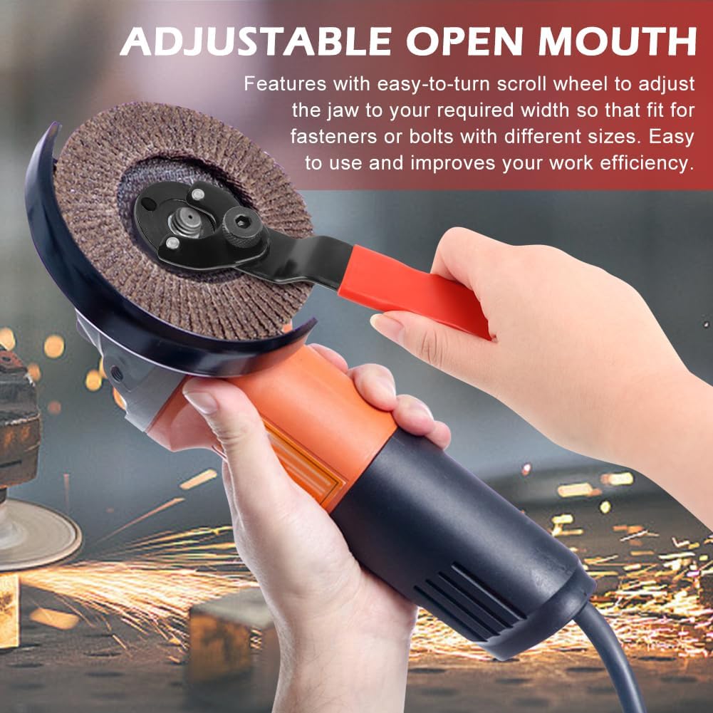 Grinder Wrench Universal Adjustable Grinder Spanner ​Wrench with 4 Grinder Shaft Nut, Compact With Nuts Wide Compatibility Repair Easy To Use Angle Grinder Wrench(COLOR:Red)