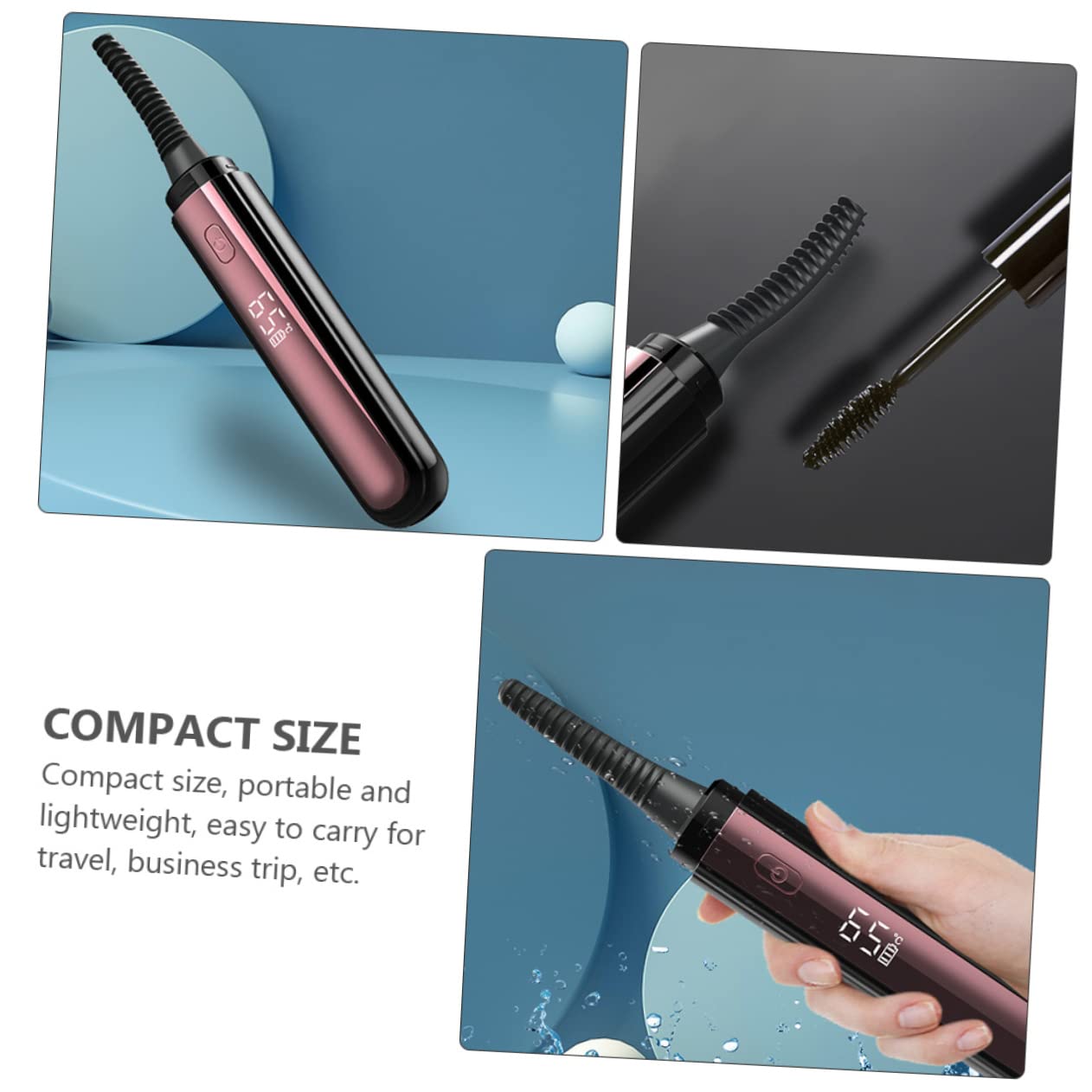 DOITOOL Rizador de Pestañas Eléctrico Calor, Recargable 360mah, Abs Negro, Ligero y Portátil para Viaje y Maquillaje