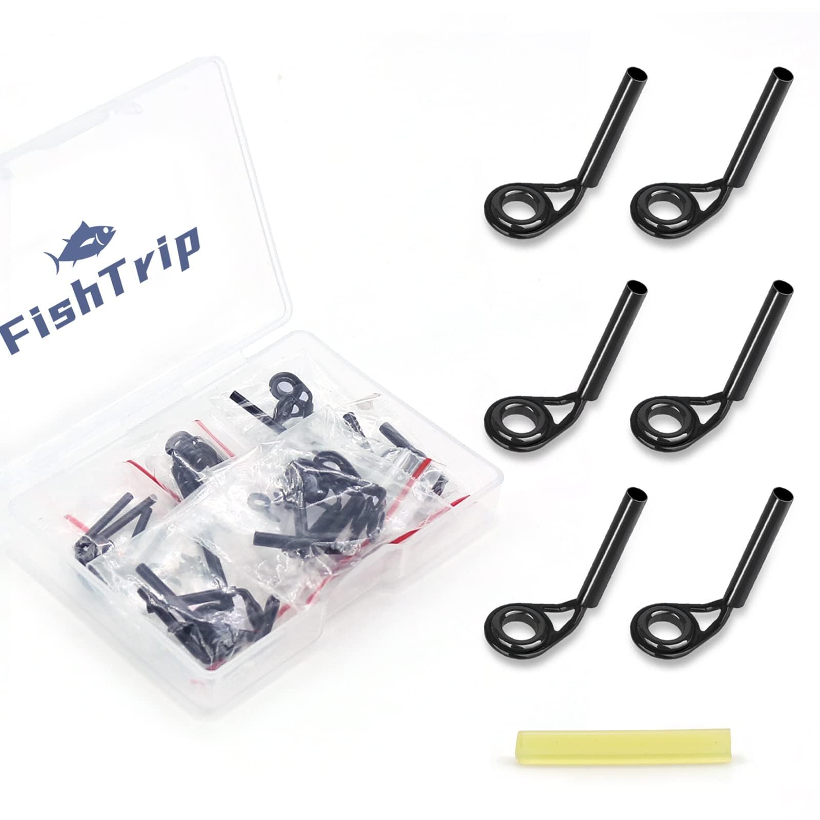 FishTrip 30pcs Micro Rod Tips Repair Kit for Baitcasting Rods